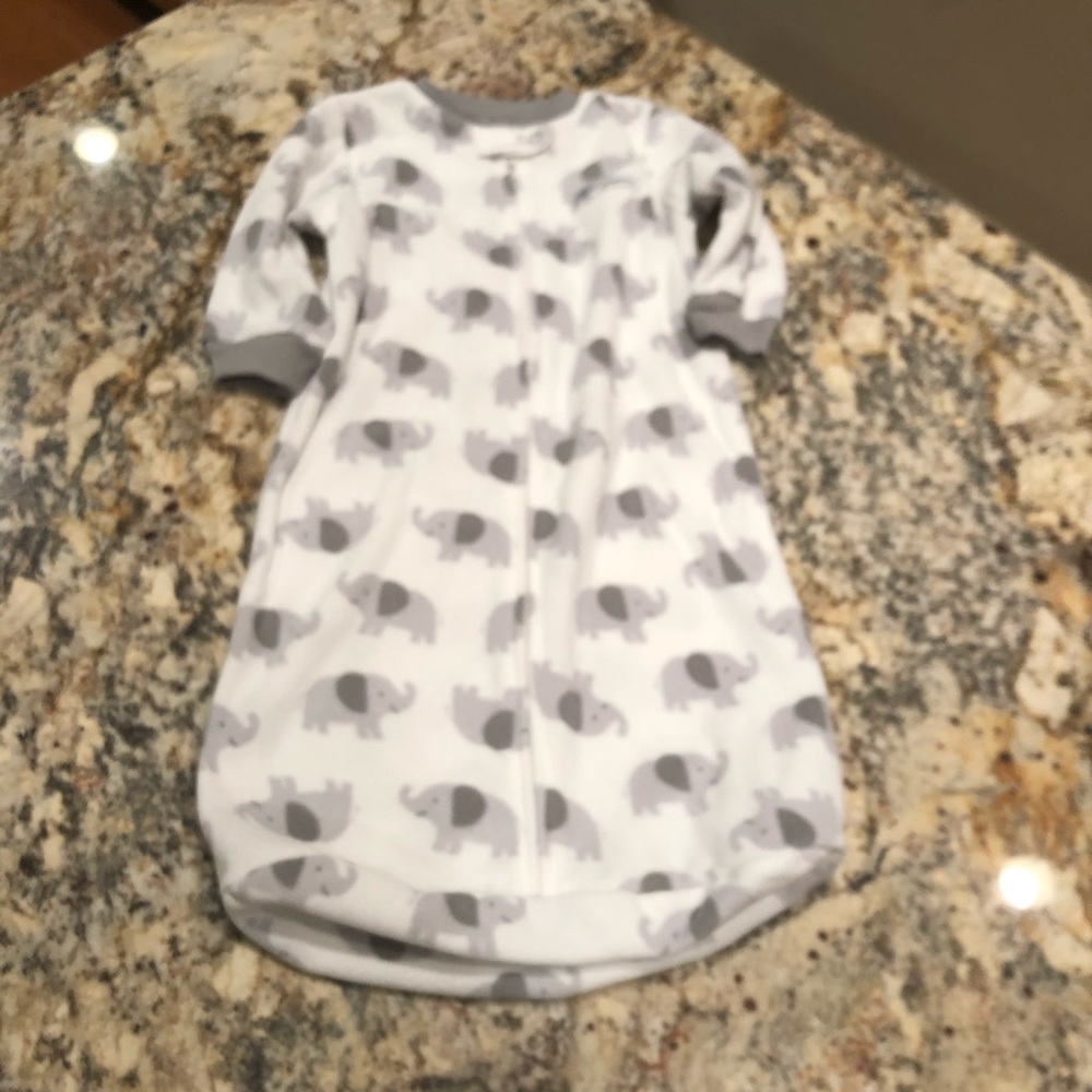 Carters Sleep Sack with grey elephants